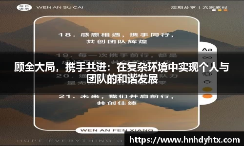 顾全大局，携手共进：在复杂环境中实现个人与团队的和谐发展